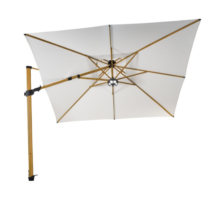 Solero Zweefparasol Fratello Alu Wood 300x300 Cm Parelwit Parasols XL